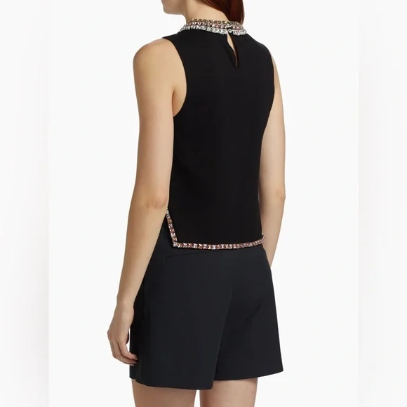 Cinq a Sept Black Embellished Tank Top - Picture 4 of 11